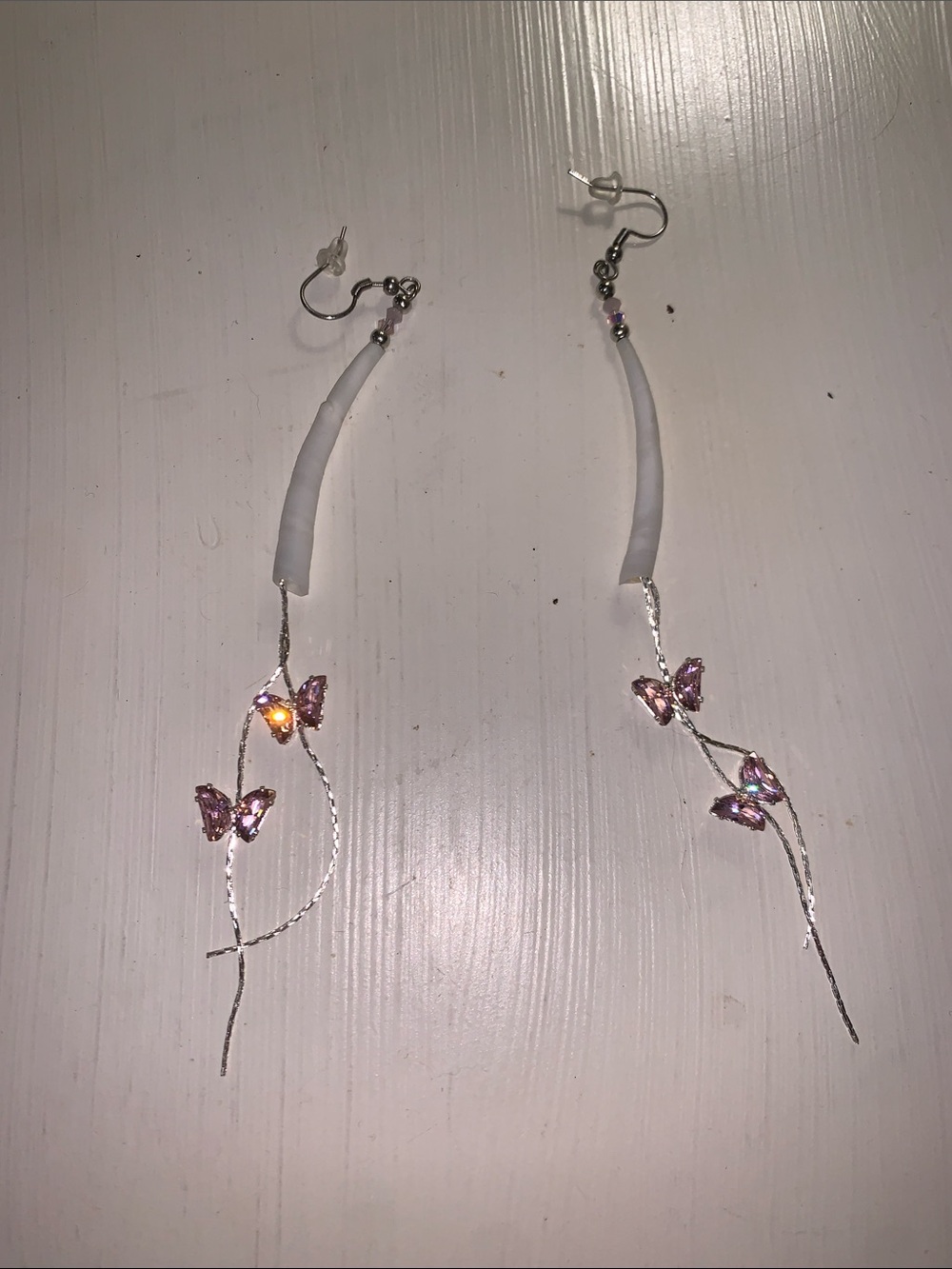 Delicate Pink Butterfly Drop Earrings - Women Jewelry